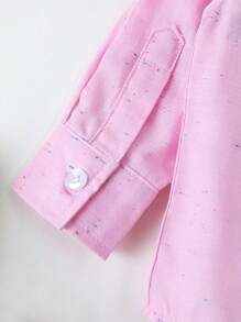 Klassisches Hemd im Preppy-Stil für Kleine Jungen, lange Ärmel mit Brusttasche, pink, leicht für Frühling/Herbst, geeignet für alltägliches Tragen, Schule, Outdoor/Party, Feierlichkeiten, Hochzeit, Moderator