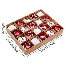 20 piezas Adornos navideños pintados a mano, decoraciones de árbol festivas de 2.4" en caja de regalo - perfecto para celebraciones navideñas y de invierno - Multicolor - Ver 4