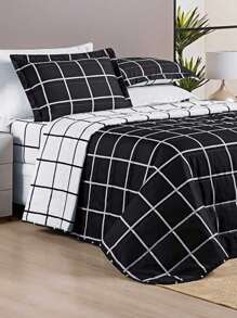 Bedspread 3 Pieces King\Queen\Double\Single Double Sided 200 Thread Count Percale Austin Quilted - Black - View 3