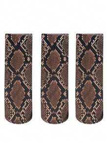 YiPinOu 3 Cặp Tất Ngắn Họa Tiết Hoa Lớn Họa Tiết Da Báo Giày Mùa Hè Tất Co Giãn Cao Thoải Mái Thoáng Khí Thường Ngày Cho Nữ Tất Trượt Ván - Nhiều màu - Xem 9