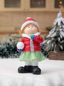 1pc Christmas Scene Party Decor Winter Character Figurine Home Decor Christmas Decorations Room Decor