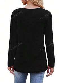 Women's Long Sleeve Blouse Autumn Fashionable Casual Shirt Pleated Tie-Waist Tops