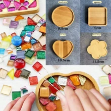 100 pezzi Di Tessere Mosaico In Ceramica E Vetro Fai Da Te, Materiali Decorativi Artigianali, Cristalli Colorati, Regalo Per Interazione Genitore-Figlio