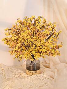 4 piezas - Flores artificiales de gypsophila de color amarillo otoñal, decoración de boda, flores artificiales que se pueden usar para hacer ramos DIY, decoración de cocina, oficina, dormitorio, centros de mesa, decoraciones de otoño, flores artificiales, manzanita amarilla, plantas artificiales, decoración del hogar, Acción de Gracias, Halloween, Navidad, temporada de bodas, decoración de muebles