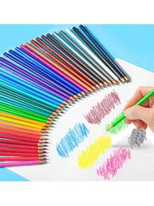 Set Pensil Warna 12/24/36/48, Pensil Gambar Aneka Warna, Pena Grafiti, Tersedia Berbagai Warna, Bahan PS, Kekerasan B, Cocok untuk Sekolah atau Melukis, Kembali ke Sekolah - MultiWarna - View 3