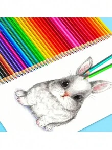 Set Pensil Warna 12/24/36/48, Pensil Gambar Aneka Warna, Pena Grafiti, Tersedia Berbagai Warna, Bahan PS, Kekerasan B, Cocok untuk Sekolah atau Melukis, Kembali ke Sekolah - MultiWarna - View 2
