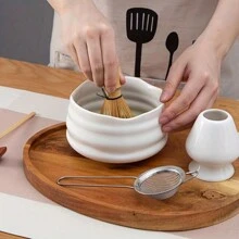 5pcs/Set Matcha Set- Matcha Whisk And Bowl- Matcha Tea Set- Matcha Bowl (Matcha Cup), Bamboo Whisk, Matcha Scoop, Matcha Whisk Stand (Chasen Holder)- The Perfect Matcha Kit For Matcha Tea Ceremony