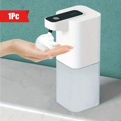 RAF [400ml Touchless Automatic Soap Dispenser] 1pc500mAh Automatic Soap Dispenser, 400ml/14oz Touchless Sensor Foaming Soap Dispenser, USB Rechargeable, Hand Free Automatic Foam Liquid Soap Dispenser For Bathroom & Kitchen