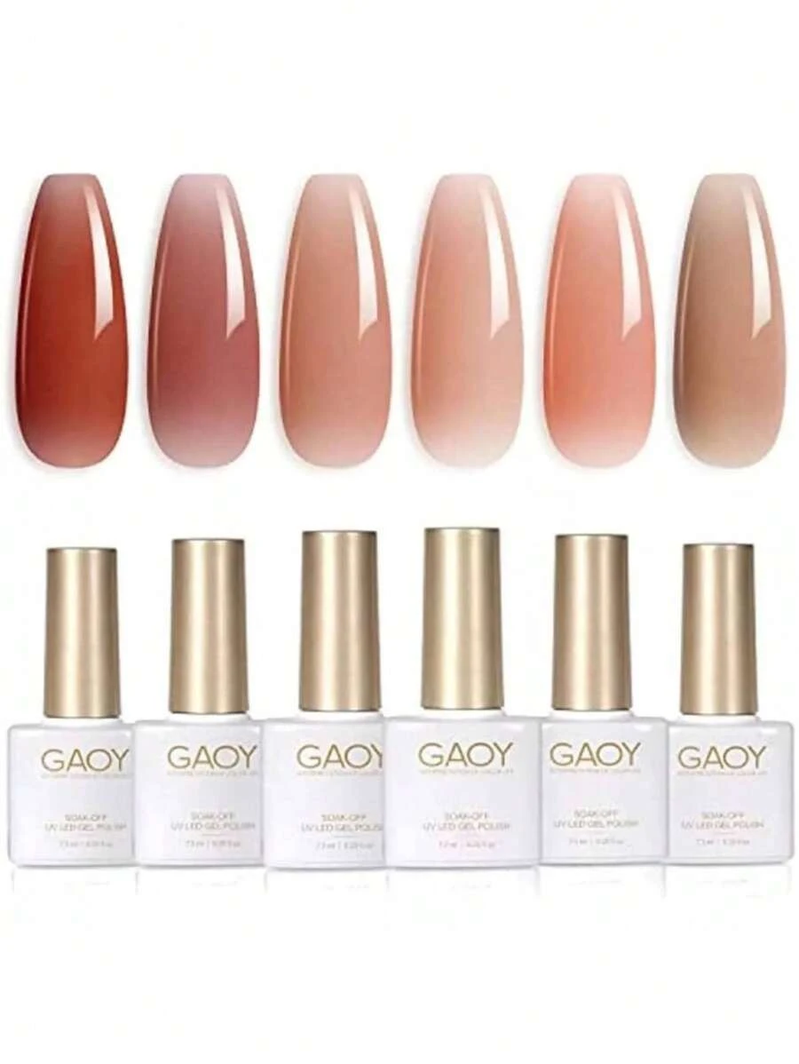 Gaoy 6 Pcs Gel Nail Polish Set - 3 - Multicolor - View 1
