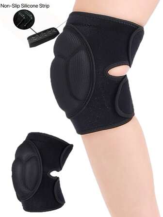 1PC S/M/L/XL Non-Slip Thick Soft Breathable Black Knee Pads , For Dance Volleyball Basketball Football Tennis Running Sport Workout Men Women Summer Outdoor Cycling Protector Knee Brace Gym Accessories Knee Support Sports Knee Pads Gym Knee Pads