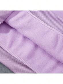 Sudadera estampado gatitos Suelta Con Capucha De Moda Para Mujer - Morado - Ver 7
