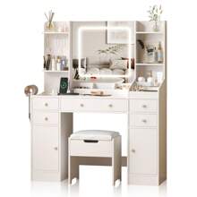 Vabches Modern Minimalist Dressing Table, Storage Cabinet, Integrated Household Bedroom Makeup, Taipei European Makeup Table