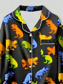 2 件套 Tween Boys 恐龙印花长袖睡衣套装