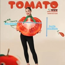番茄蔬菜服装，搞笑派对服装，万圣节化妆舞会舞台表演 - 彩色 - 查看 3