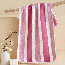 1 pieza Toalla de rayas de fibra súper absorbente, toalla de baño, toalla rectangular, toalla de playa para decoración del baño en el hogar, de vuelta a la escuela para salón de belleza, hogar, ducha, toallas para salón de belleza, hotel, deportes, artículos esenciales para el hogar, toalla, cuidado de la piel