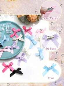 64/32pcs Women Colorful Ribbon Bow Hair Clips, Sweet Silk Mini Hair Pins, Elegant Princess Barrettes, Cute Mini Hair Accessories, Suitable For Daily Use
