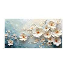 1 pezzo Quadro astratto con fiori bianchi su tela, decorazione moderna per la casa, stampa pittorica, opera d'arte da parete, senza cornice