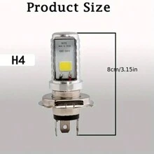 H4/P15D/BA20D LED 2 COB 摩托车车头灯泡，2000LM 6000K，远光/近光