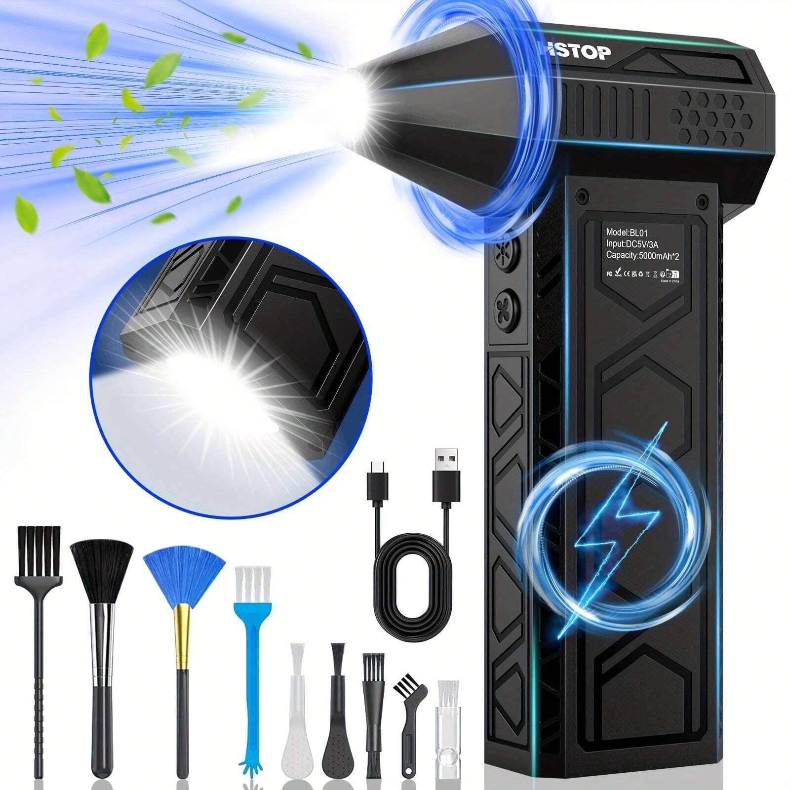 Air Duster Air Can Duster For Computer Turbo Jet Fan Cordless Air