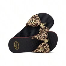 Chinelo Correia de Tecido Laço Feminino Rasteira Estampada Sola de Borracha