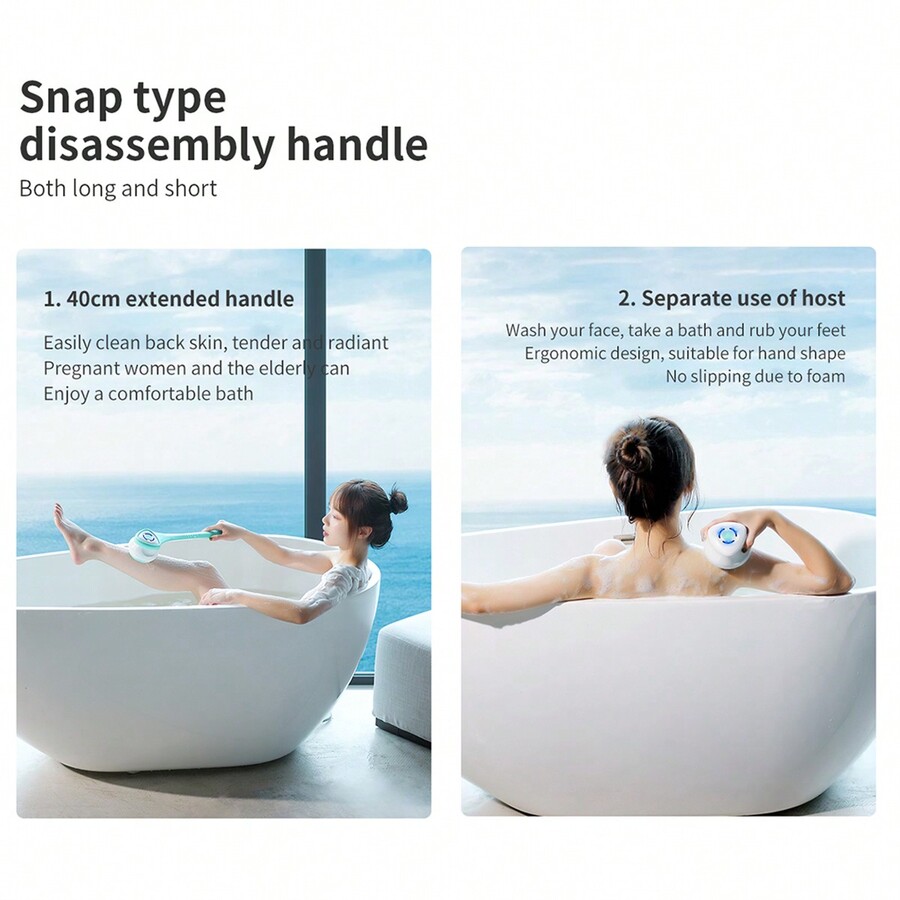 5In1 Automatic Electric Shower Brush, Waterproof Full Body Scrubber