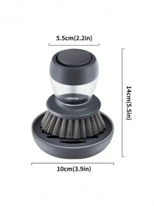 1 pezzo Spugnetta dispensatrice automatica con detergente liquido, spazzola per la pulizia di pentole e padelle per uso domestico - Grigio - Visualizzare 4
