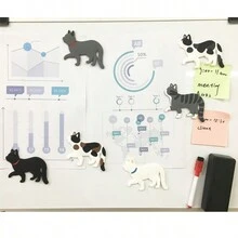 Magnetyczny haczyk w kształcie kota, wieszak na klucze, kreatywny design, uroczy kształt kota, giętkie ciało i kończyny, można przymocować do lodówki i powierzchni metalowych, może służyć jako magnes na lodówkę, magnes na tablicę, ogon można zgiąć jako haczyk do wieszania codziennych przedmiotów, takich jak torby, parasole, klucze, ręczniki, ubrania, biżuteria, bez dziur, bez uszkodzeń, nadaje się do sypialni, łazienki, salonu, kuchni, biura - Wielokolorowe - Zobacz 3