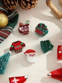 Bộ phụ kiện Giáng sinh 5 món bao gồm cây thông Noel, áo len ông già Noel, đèn cốc, kẹp tóc nhỏ, kẹp tóc cho phụ nữ, phong cách Bohemian thanh lịch, phụ kiện Giáng sinh kẹp tóc - Nhiều màu - Xem 6