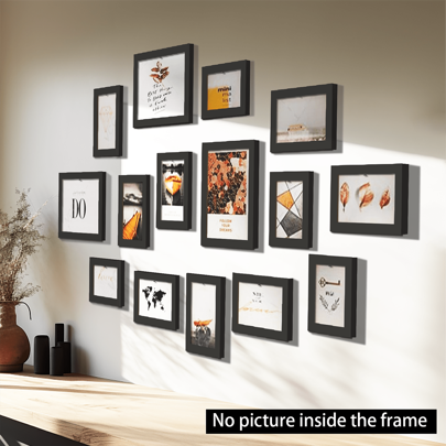 15Pcs/Set Photo Frames For Pictures Wall Picture Frame Wooden Frame For Wall Hanging Photo Decor Wedding Party Decoration Commemorative Gift Home Decor. Just Picture Frame, No Picture Gifts Birthday Graduation