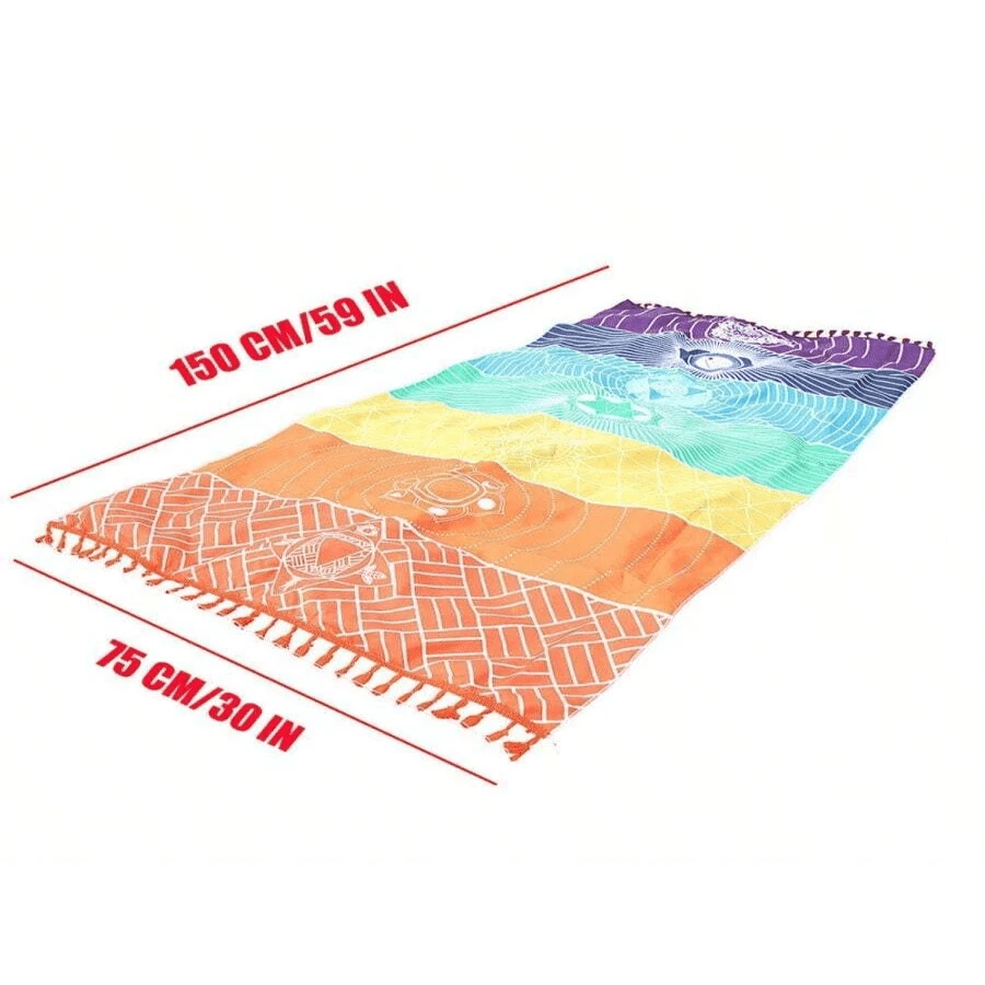 Colorful Chakra Yoga Mat And Sun Protection Shawl Beach Towel Super