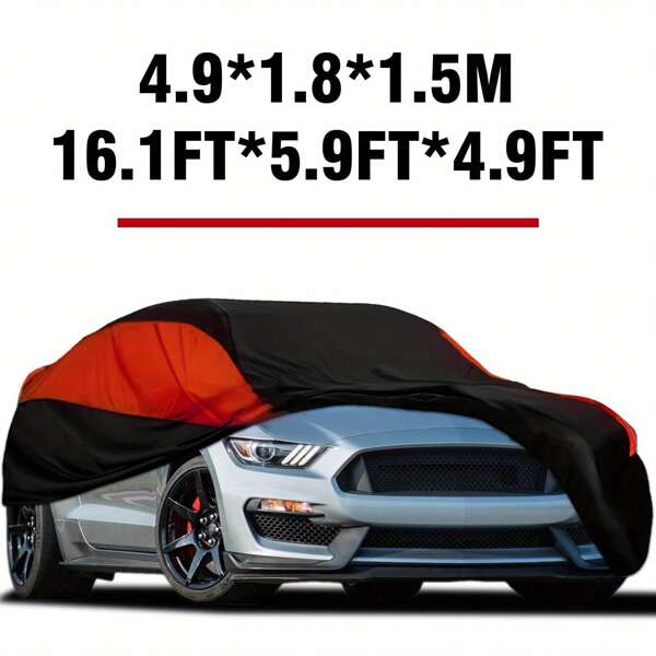 Black&Red L/XL/XXL Full Car Cover For Universal Sedans, Protects From UV,Dust,Rain, Made With Durable Material