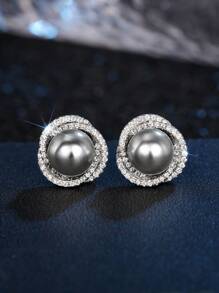 1 Pair Kids Pretty Cubic Zirconia Stud Earrings For Girls Gifts For Daily Decoration For Party Jewelry Birthday Gift - 1# - View 16