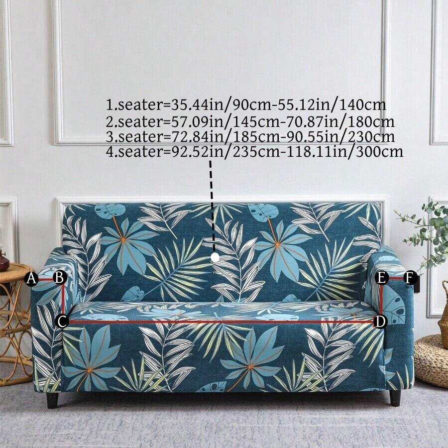1pc Full Coverage Sofa Cover, Pet Proof Anti-Dust Decorative Sofa Slipcover, Geometric Printed, Colorful, Suitable For 1/2/3/4 Seater Sofa, All Season Use
