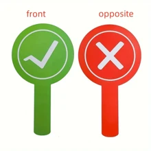 1PC Right Or Wrong Hand Raise The Card, Hook Cross Circle Raise The Hand Card, Christmas, Portable Classroom Answer Card, Kindergarten Classroom Teaching Aids Hand Card Referee, Judge Right And Wrong Score Card, Interactive Toys, PVC Materials, Two-Sided Teaching Tools Of The Right And Wrong Answer Indicator,Back To School