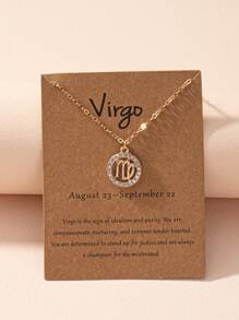 1pc Fashionable And Versatile Women's Simple Shiny Cubic Zirconia Zodiac Sign Necklace - Zodiac Necklace - View 33