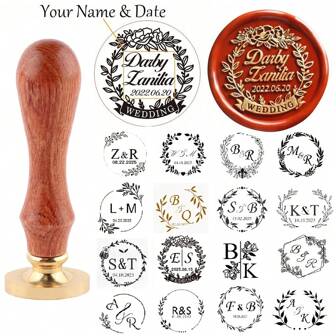 1 st personlig 25 mm rund vaxsigillstämpel - Sigillstämpel med trähandtag Anpassad vaxsigillstämpel för hantverk, kuvert, bröllopsinbjudningar presentinslagning tillbaka till skolan, dekorativ, vattentät, multifunktionell, återanvändbar, färgglad, vintage, söt, tecknad, modern, kawaii, anpassad, personlig, unik, anpassad, anpassade klistermärken personliga, perfekta presenter till honom, perfekta presenter till henne, pojkvän, flickvän, familj, vänner, arbetare, studenter, klienter, henne, för företag/arbete/kontor, för skolan, tillbaka till skolan, tillbaka till skolan, skolmaterial