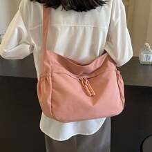 New Women's Canvas Bag, Large Capacity Tote Bag, High-End Feel, Underarm Bag, New Makeup Bag, Niche Crossbody Bag The Shoulder Bag