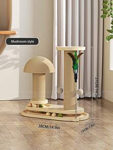Solid Wood Cat Turntable Scratching Post Interactive Wand Toy Durable Sword  Cat Tree Scratcher - Multicolor - View 15