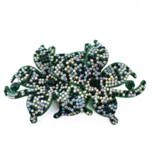 Crystal Rhinestone Flower Applique 70mm X 100mm 10-Units Ref:19-078 - CỜ XANH - Xem 1