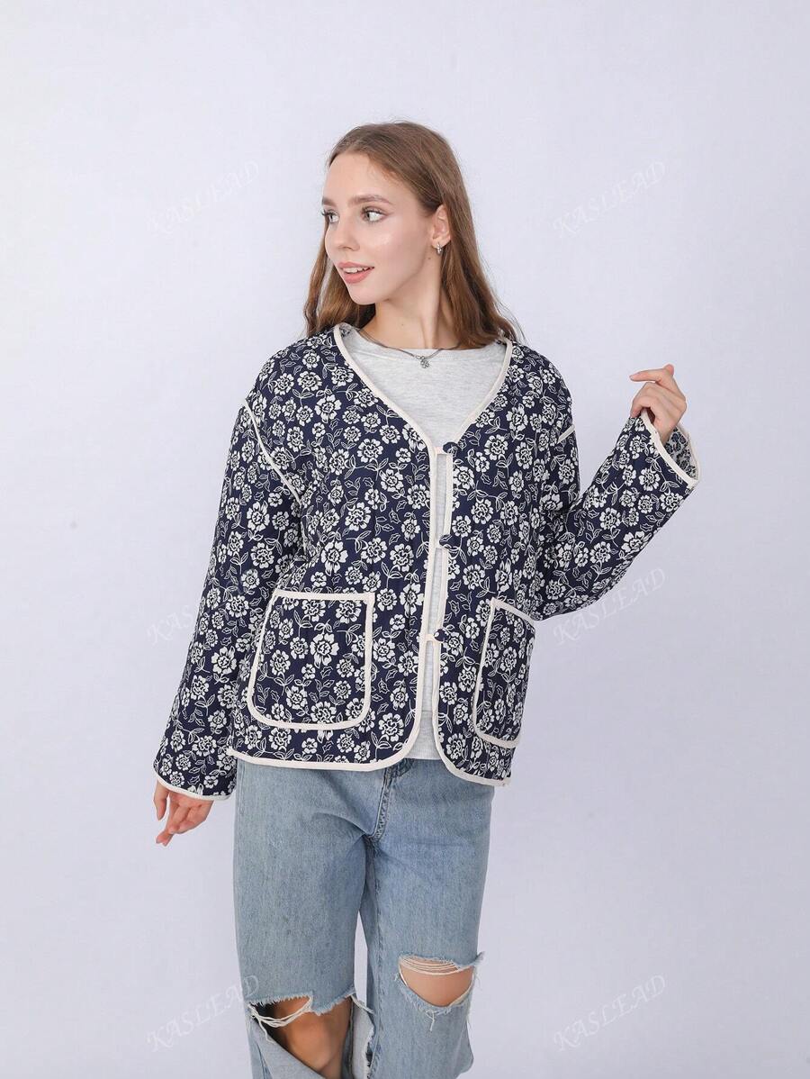 Fashionable Reversible Double-Sided Printed Padded Coat