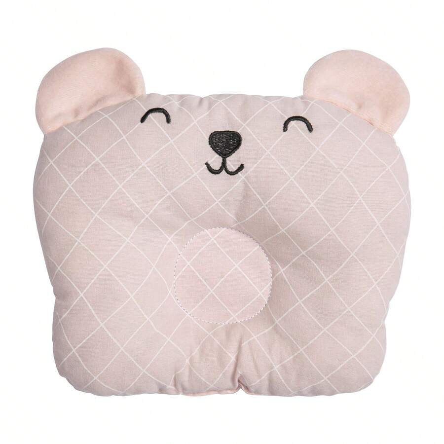 Anatomical Baby Pillow 100% Cotton 23x18cm Luxury Papi Embroidery - 粉紅色菱形 - 查看 1