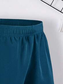 1pc Boys/Teens' Plain Simple Casual Zip-Up Sports Shorts For Outdoor Summer