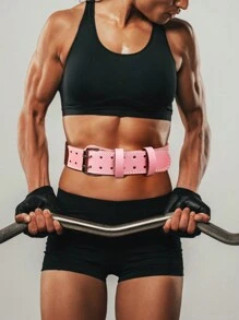 Pu 7mm Leather Weight Lifting Belt Premium Weightlifting Belt For Lifting, Powerlifting, Cross Training, Gym, Workout & Weight Training - Weightlifting Belts For Men And Women Gym Accessories - Baby Pink - View 4