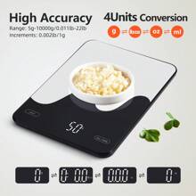 Báscula de cocina inteligente con calculadora nutricional, aplicación gratuita con seguimiento de 30 nutrientes, calorías, proteínas, peso digital en gramos y onzas para pérdida de peso, recargable, 22 libras