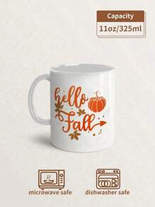 1pc 11oz Fall Coffee Mug Ceramics,Thanksgiving Pumpkin Mug Just A Girl Who Loves Fall,Fall Decor,Pumpkin Spice,Insulated,Reusable,Holiday Gifts,Marry Christmas Gifts,It's Fall Y'all, Autumn Decor,Friends' Birthday Anniversary Festival,Party