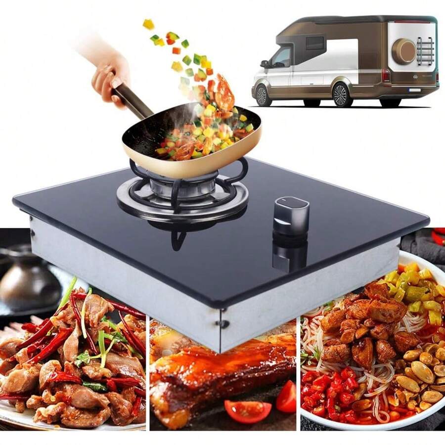 CNCEST Boat Caravan RV Gas Cooktop GRB001, RV Cooktop Stove, One