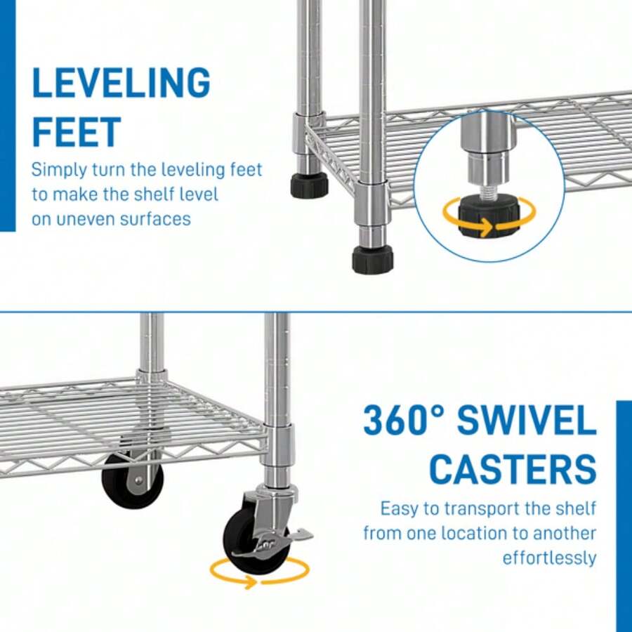 6Tier Disassembly And Free Assembly NSFCertified Steel Wire Shelving With Wheels SHEIN South