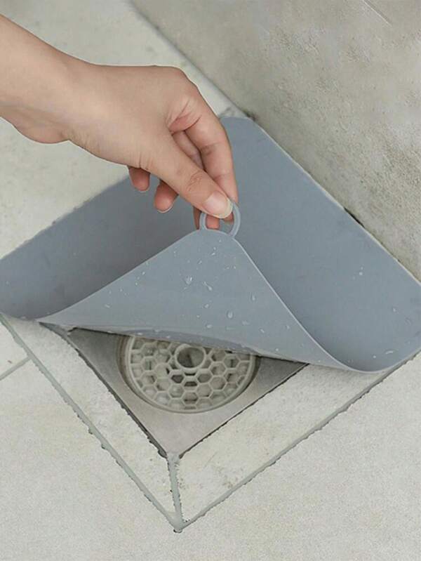 1pc Silicone Floor Drain Cover, Simple White Household Sewer Pipe Anti-Smell Cover For Bathroom Home Bathroom Decor Summer Back To School