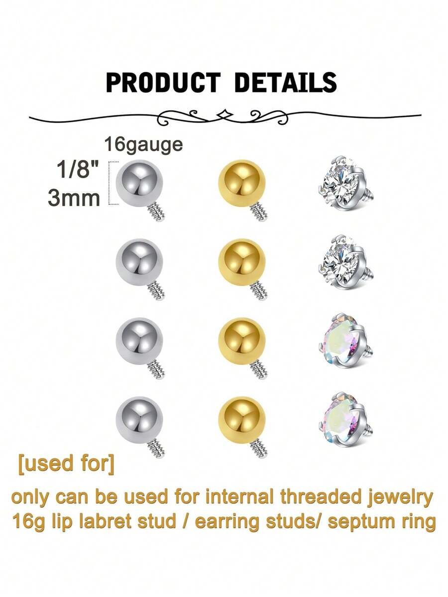 AVYRING 512pcs 16g Replacement Balls For Piercings Septum Ring Balls