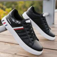 Shein príncipe Tenis Planos Cómodos y Modernos para Hombre, Calzado Casual Deportivo, Perfectos para Uso Diario y Actividades al Aire Libre - Negro - Ver 4